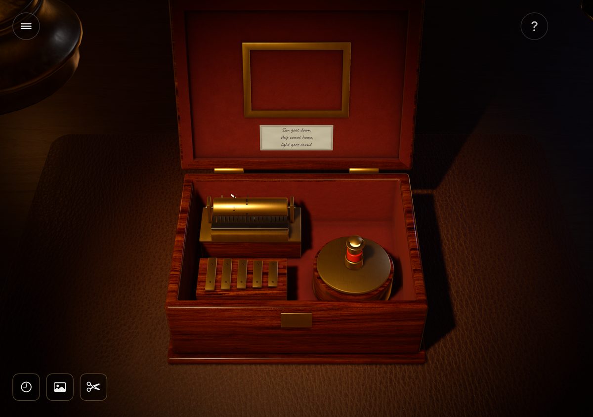 Open flat: the music box laid out